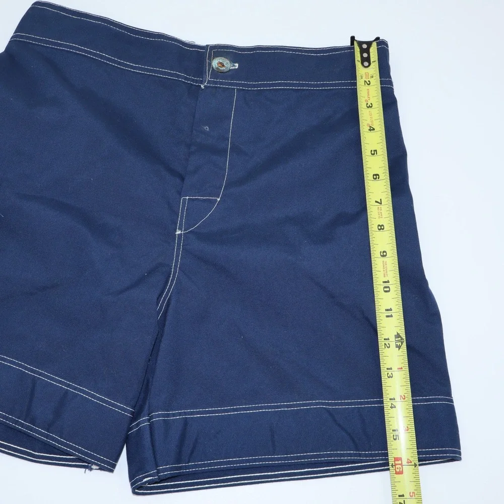 Vintage Catalina Men Navy Blue Board‎ Shorts White Contrast Stitch Size 34 USA